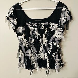 Joseph Ribkoff Black and White Textured Blouse